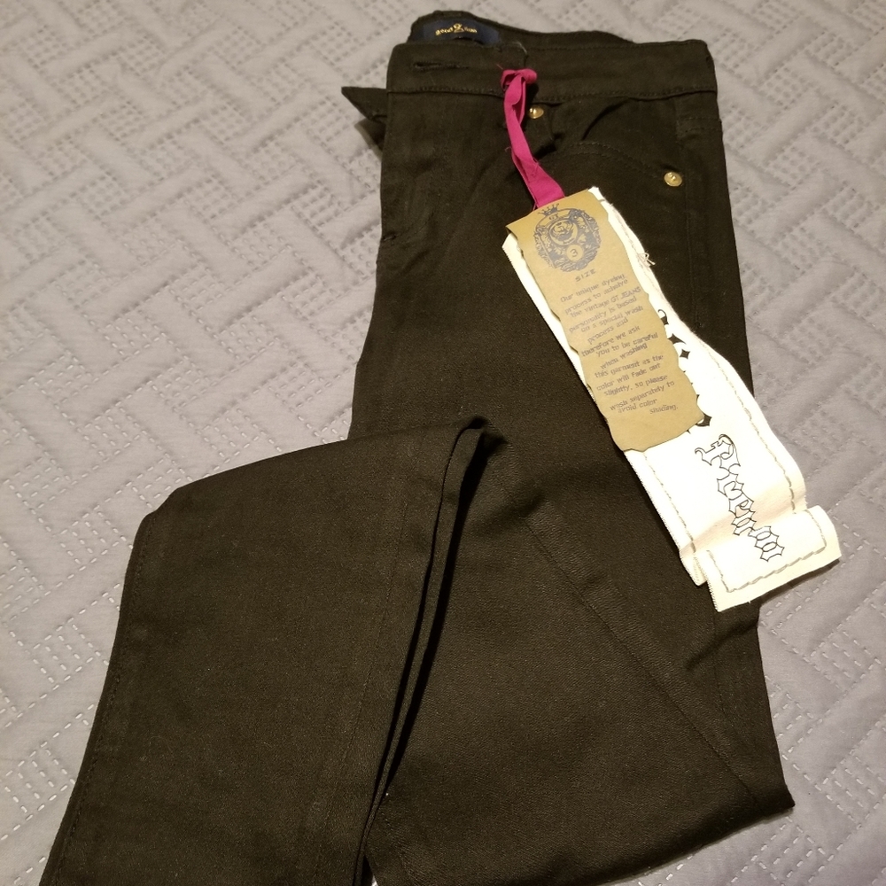 Good time Women's Jean's Black with Gold